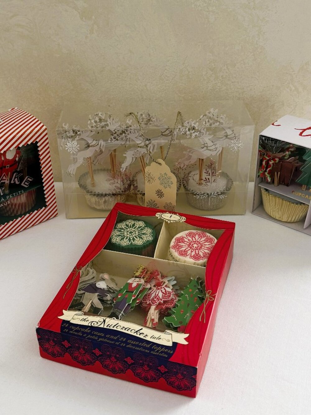 Lot Meri Meri Christmas Cupcake Kits Baking Cups Toppers Nutcracker Santas Deer